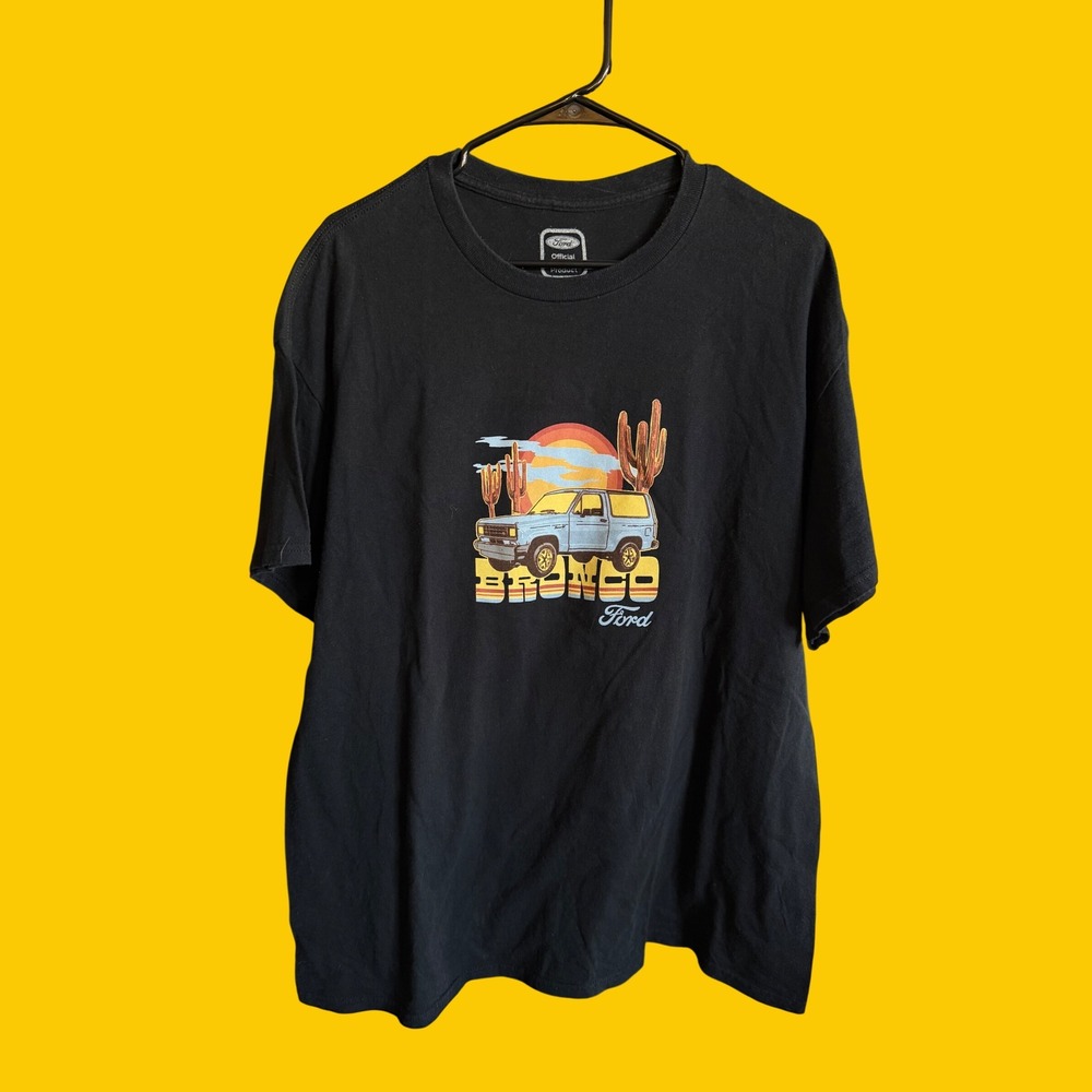 Ford Bronco Graphic T-Shirt Mens XL Black Desert Sunset Retro Off-Road Tee